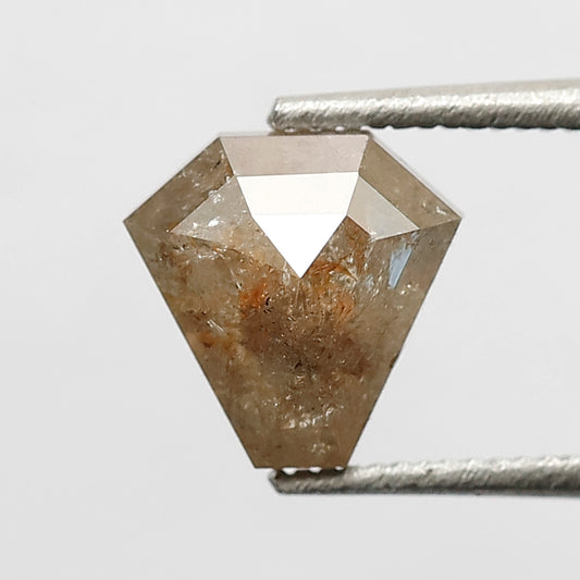 1.35 CT 6.80 MM Geometric Cut Translucent Red Color Rustic Loose Natural Diamond Ring