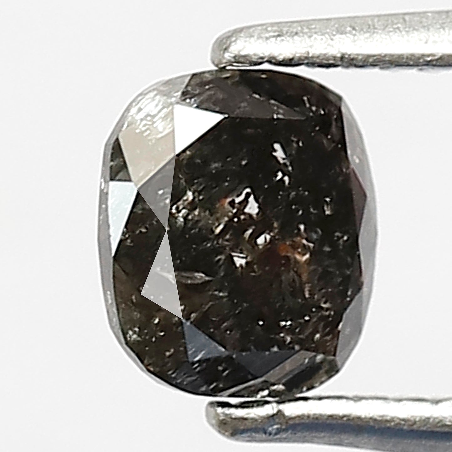 0.75 CT Cushion cut Salt and Pepper Diamond, 5.30 x 4.70 mm Gray Black Loose Earth Mined Diamond For Wedding Ring