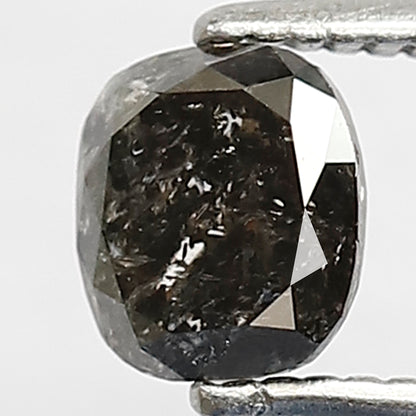 0.75 CT Cushion cut Salt and Pepper Diamond, 5.30 x 4.70 mm Gray Black Loose Earth Mined Diamond For Wedding Ring