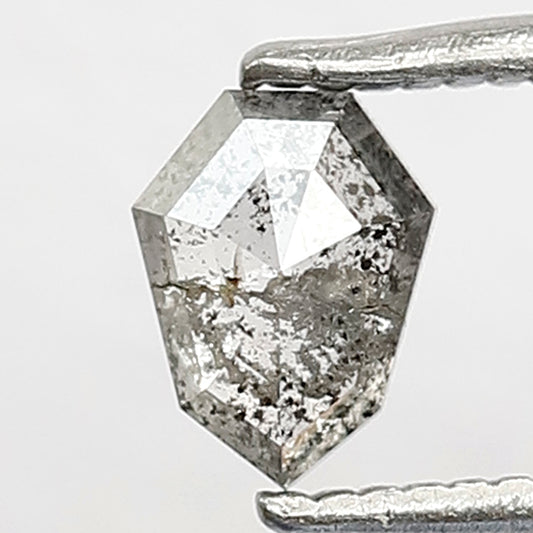 0.45 CT Gray Black Geometric cut Loose Diamond, Natural Salt and Pepper Conflict Free Diamond For Custom Jewelry