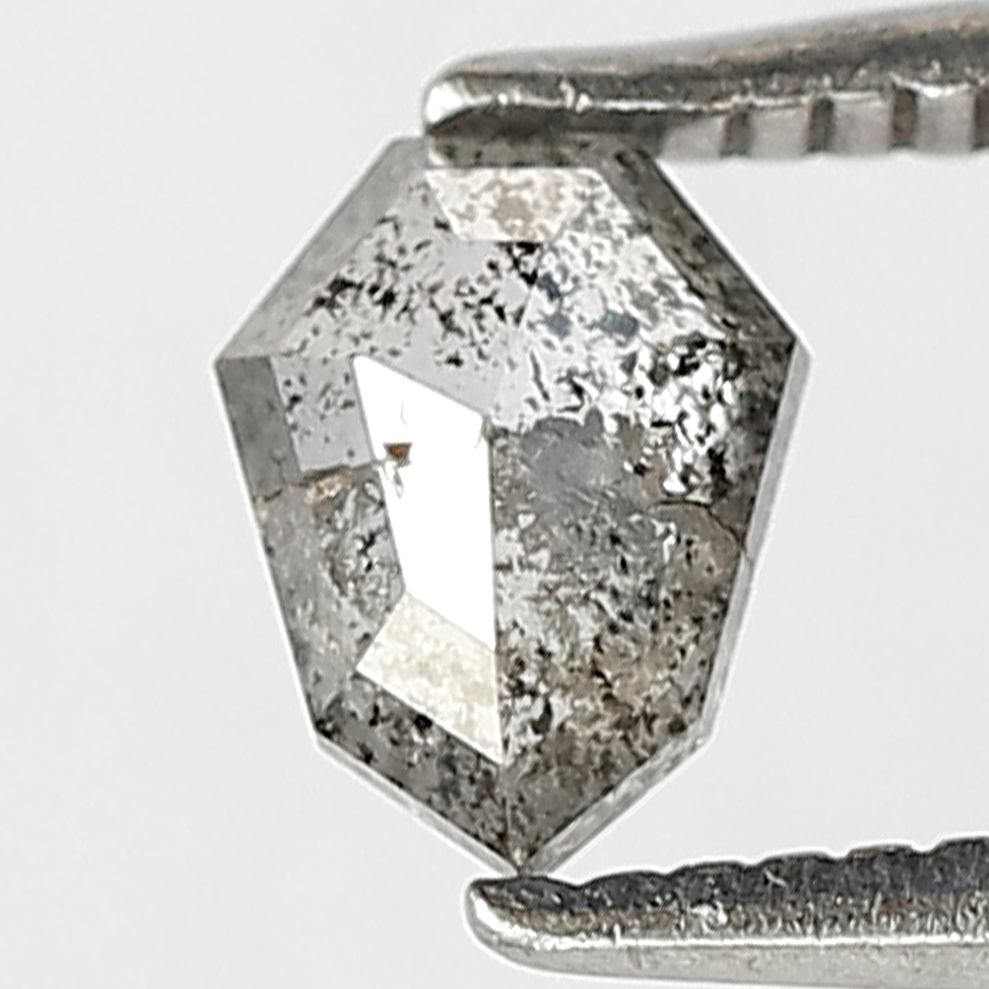 0.45 CT Gray Black Geometric cut Loose Diamond, Natural Salt and Pepper Conflict Free Diamond For Custom Jewelry