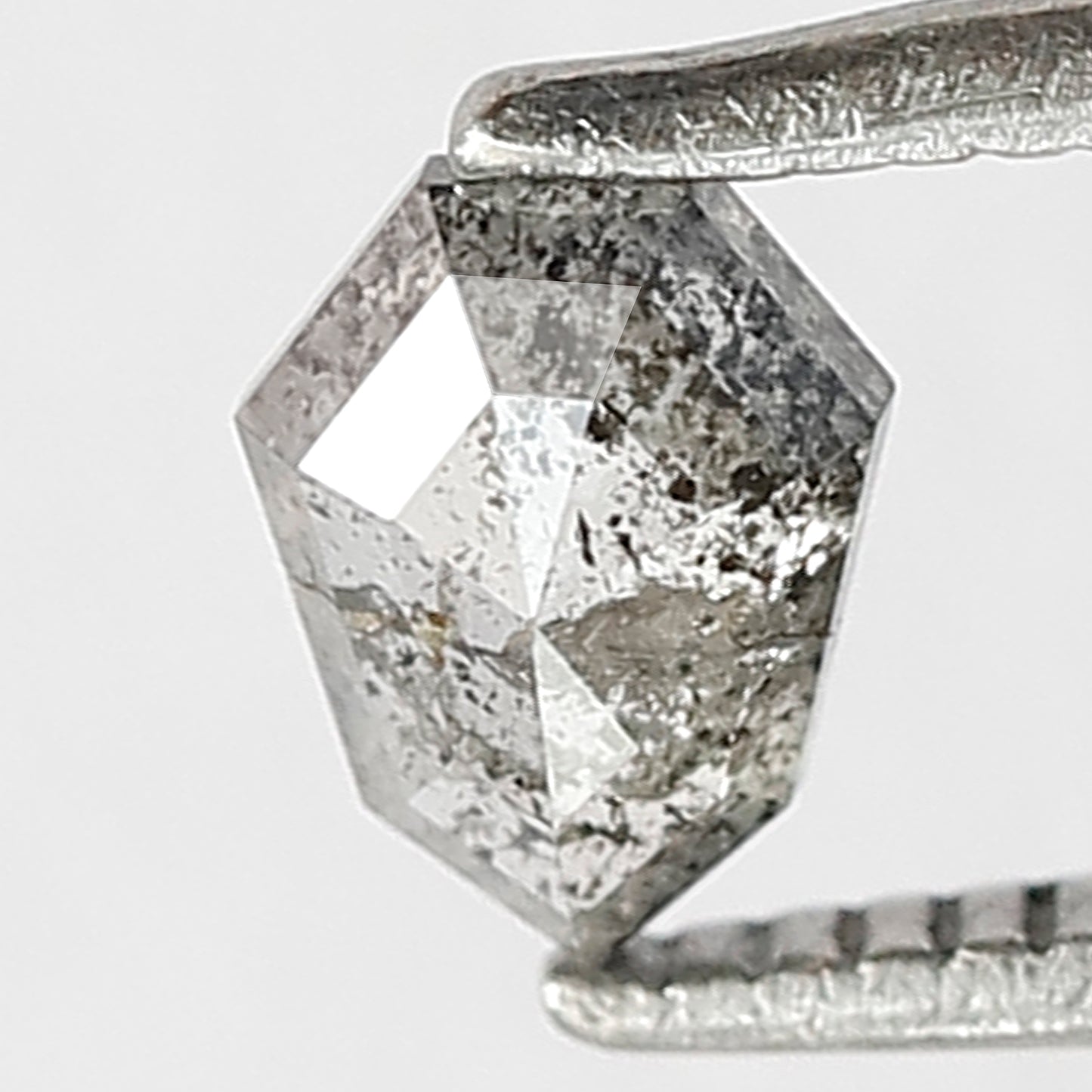 0.45 CT Gray Black Geometric cut Loose Diamond, Natural Salt and Pepper Conflict Free Diamond For Custom Jewelry