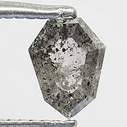 0.45 CT Gray Black Geometric cut Loose Diamond, Natural Salt and Pepper Conflict Free Diamond For Custom Jewelry
