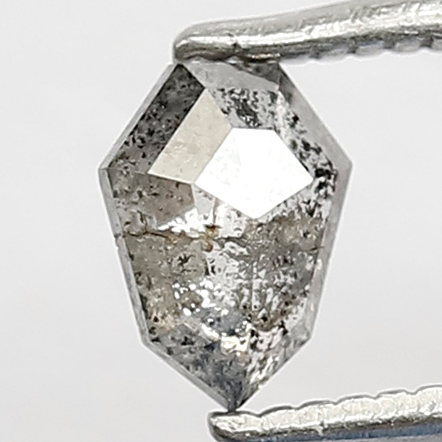 0.45 CT Gray Black Geometric cut Loose Diamond, Natural Salt and Pepper Conflict Free Diamond For Custom Jewelry