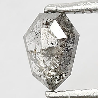 0.45 CT Gray Black Geometric cut Loose Diamond, Natural Salt and Pepper Conflict Free Diamond For Custom Jewelry