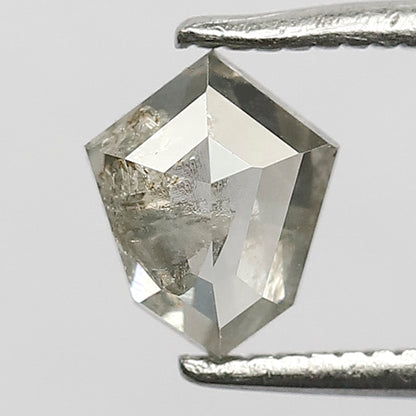 0.75 CT Misty White Transparent Unique Shield Shape Salt and Pepper Diamond Perfect For Making Vintage Jewelry