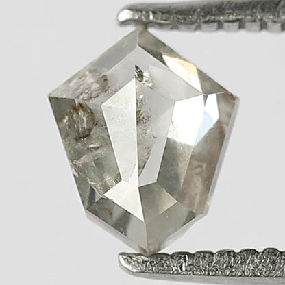 0.75 CT Misty White Transparent Unique Shield Shape Salt and Pepper Diamond Perfect For Making Vintage Jewelry