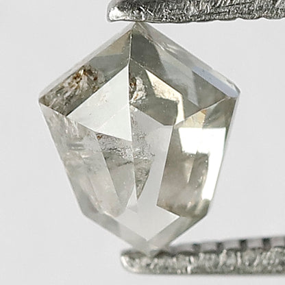0.75 CT Misty White Transparent Unique Shield Shape Salt and Pepper Diamond Perfect For Making Vintage Jewelry