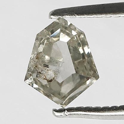0.75 CT Misty White Transparent Unique Shield Shape Salt and Pepper Diamond Perfect For Making Vintage Jewelry