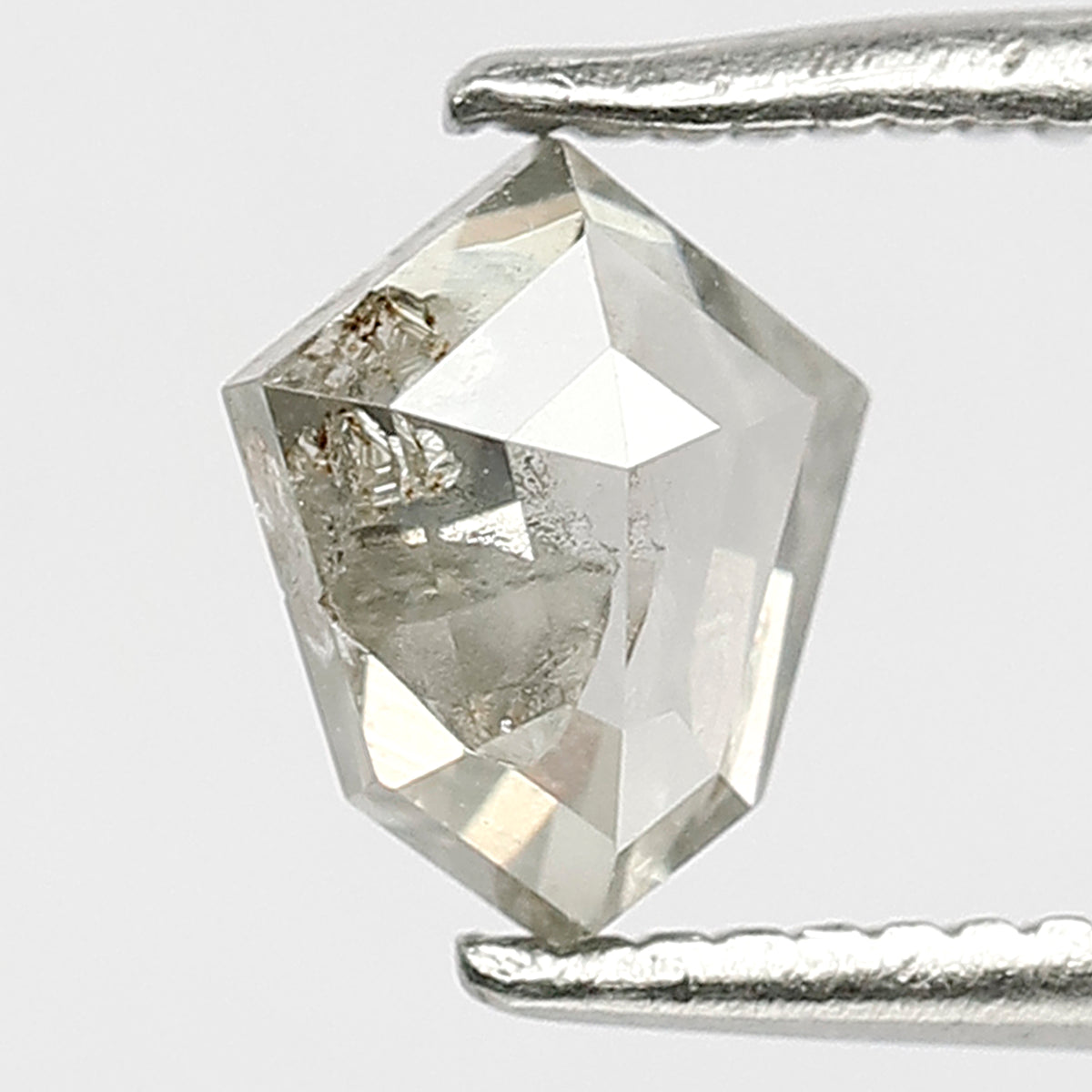 0.75 CT Misty White Transparent Unique Shield Shape Salt and Pepper Diamond Perfect For Making Vintage Jewelry
