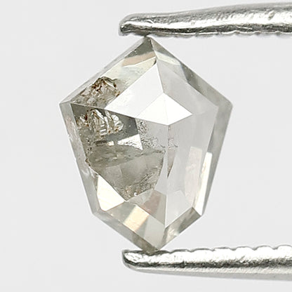 0.75 CT Misty White Transparent Unique Shield Shape Salt and Pepper Diamond Perfect For Making Vintage Jewelry