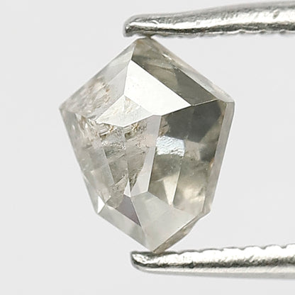 0.75 CT Misty White Transparent Unique Shield Shape Salt and Pepper Diamond Perfect For Making Vintage Jewelry