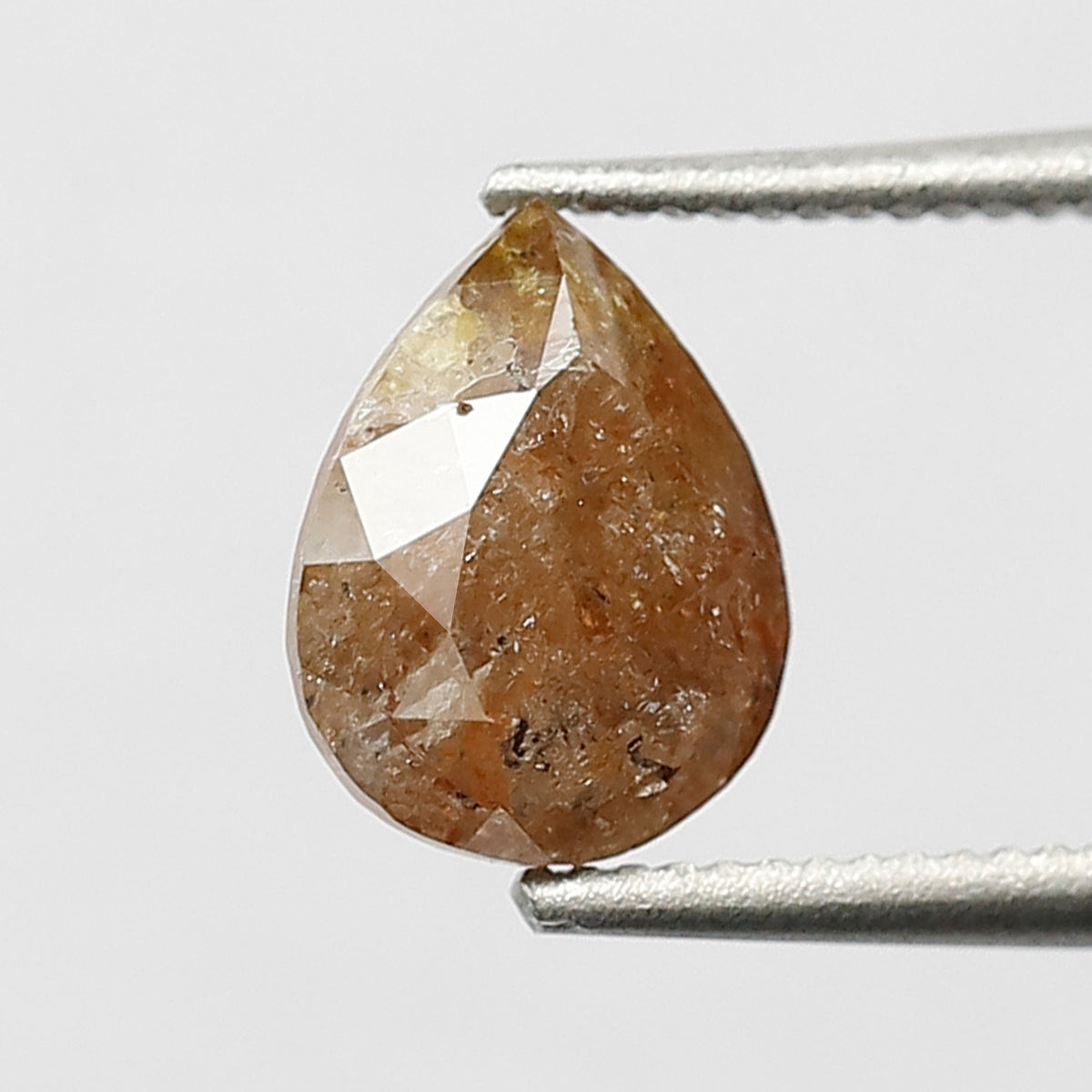 0.97 CT 7 MM Pear Shape Loose Natural Diamond Reddish Brown Color Rustic Diamond For Engagement Ring