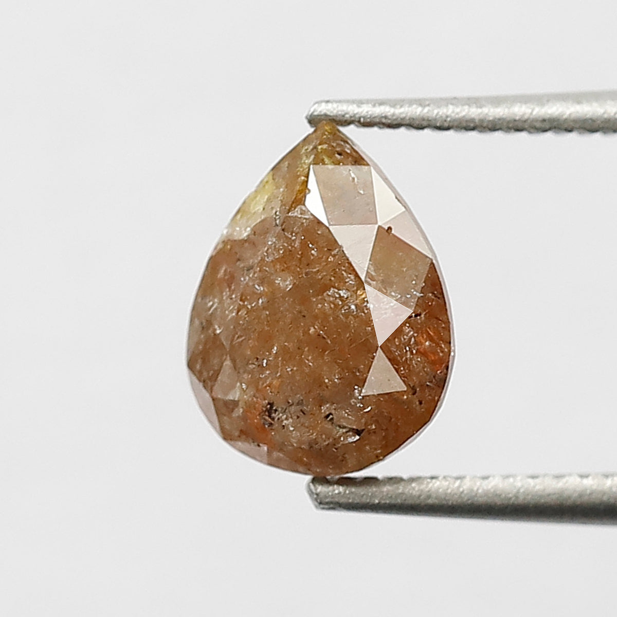0.97 CT 7 MM Pear Shape Loose Natural Diamond Reddish Brown Color Rustic Diamond For Engagement Ring