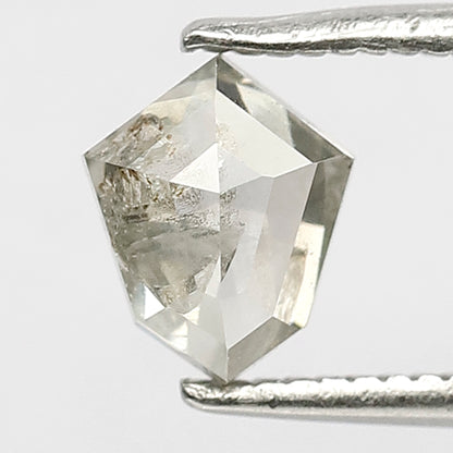 0.75 CT Misty White Transparent Unique Shield Shape Salt and Pepper Diamond Perfect For Making Vintage Jewelry