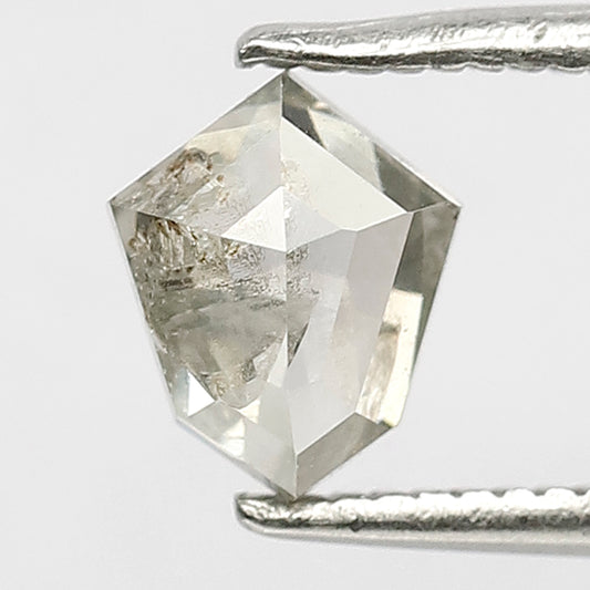 0.75 CT Misty White Transparent Unique Shield Shape Salt and Pepper Diamond Perfect For Making Vintage Jewelry