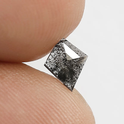 0.30 CT Kite Shape Loose Earth Mined Diamond, 6.5 mm Natural Salt and Pepper Diamond For Engagement Ring and Pendant