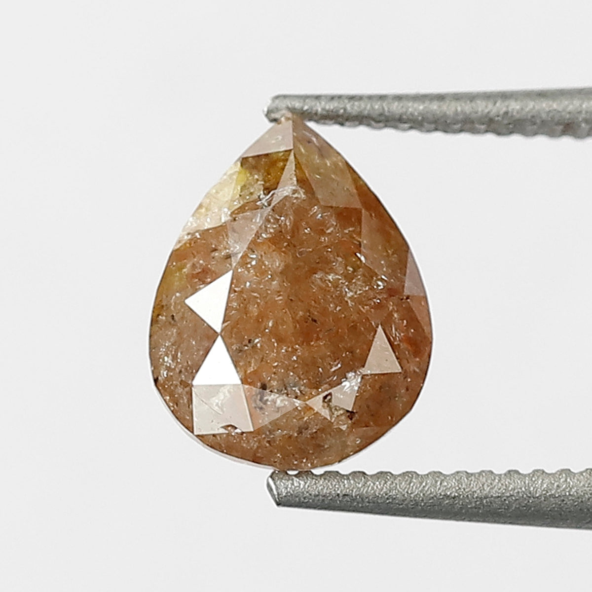 0.97 CT 7 MM Pear Shape Loose Natural Diamond Reddish Brown Color Rustic Diamond For Engagement Ring