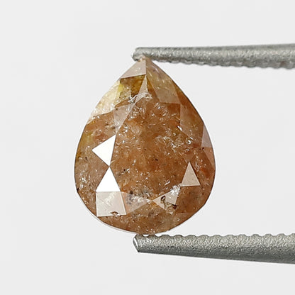 0.97 CT 7 MM Pear Shape Loose Natural Diamond Reddish Brown Color Rustic Diamond For Engagement Ring