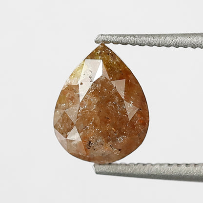 0.97 CT 7 MM Pear Shape Loose Natural Diamond Reddish Brown Color Rustic Diamond For Engagement Ring
