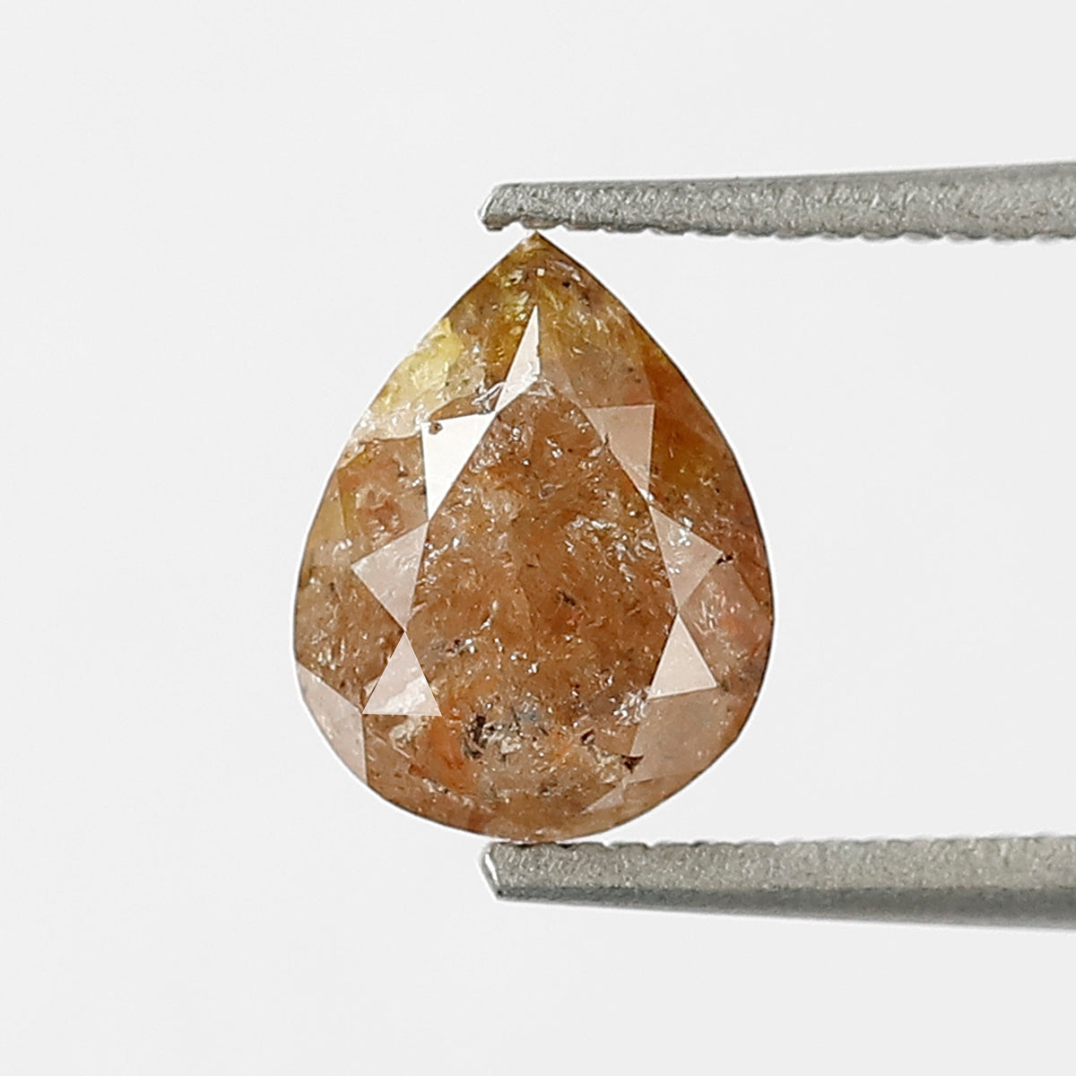 0.97 CT 7 MM Pear Shape Loose Natural Diamond Reddish Brown Color Rustic Diamond For Engagement Ring