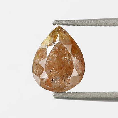 0.97 CT 7 MM Pear Shape Loose Natural Diamond Reddish Brown Color Rustic Diamond For Engagement Ring