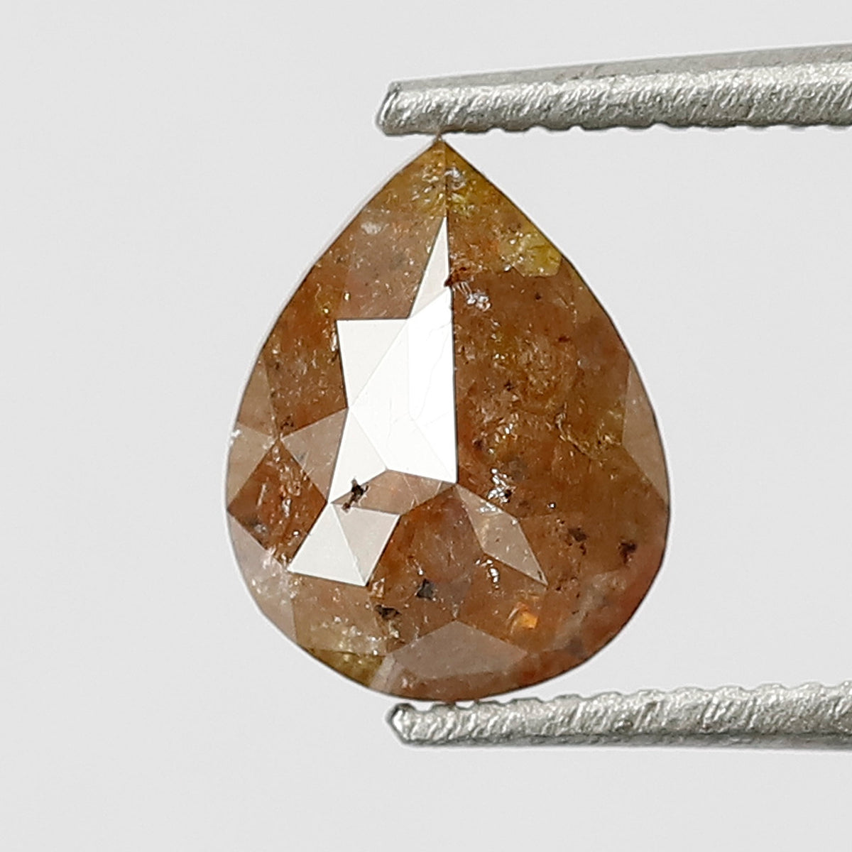 0.97 CT 7 MM Pear Shape Loose Natural Diamond Reddish Brown Color Rustic Diamond For Engagement Ring
