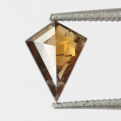 0.61 CT Kite Shape Loose Natural Diamond 7.60 MM Translucent Rustic Champagne Color Diamond For Ring