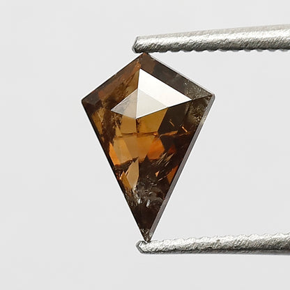 0.61 CT Kite Shape Loose Natural Diamond 7.60 MM Translucent Rustic Champagne Color Diamond For Ring