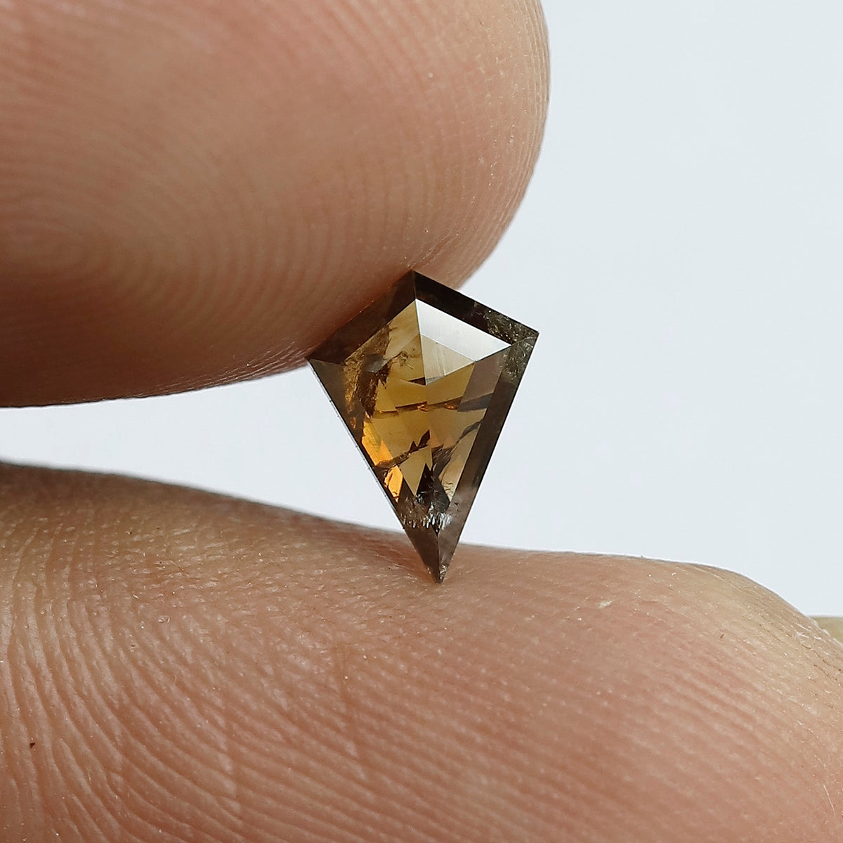0.61 CT Kite Shape Loose Natural Diamond 7.60 MM Translucent Rustic Champagne Color Diamond For Ring