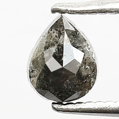Gray Black Pear Shape Salt and Pepper Diamond 0.71 CT, Natural Loose Earth Mined Diamond for Ring and Jewelry