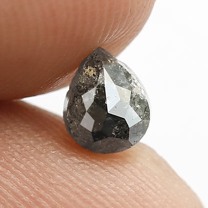 Gray Black Pear Shape Salt and Pepper Diamond 0.71 CT, Natural Loose Earth Mined Diamond for Ring and Jewelry