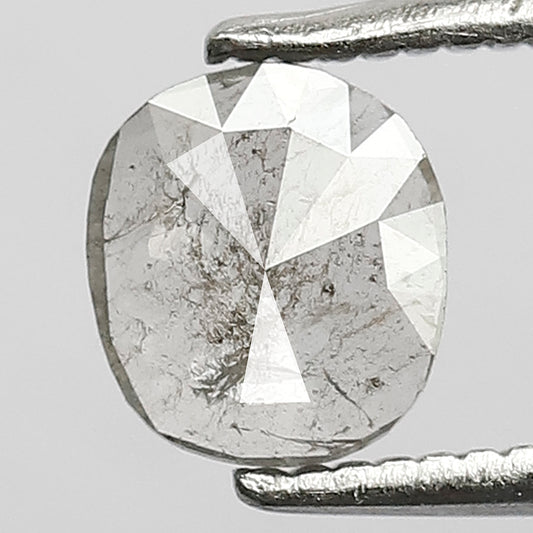 0.44 CT Oval Shape Grayish Black Natural Salt and Pepper Diamond Made For Unique Proposal Ring