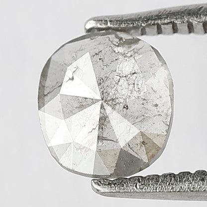 0.44 CT Oval Shape Grayish Black Natural Salt and Pepper Diamond Made For Unique Proposal Ring