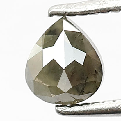 0.60 CT Pear Shape Salt and Pepper Diamond, Natural Greenish Loose Earth Mined Diamond For Anniversary Jewelry