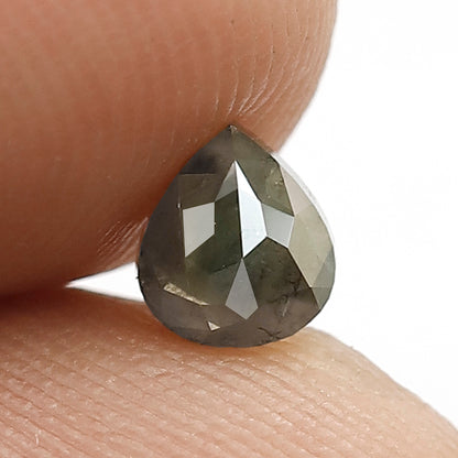0.60 CT Pear Shape Salt and Pepper Diamond, Natural Greenish Loose Earth Mined Diamond For Anniversary Jewelry