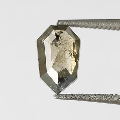 0.80 CT Elongated Shield Shape Diamond 7.60 mm Rustic Green Color Loose Natural Diamond For Ring