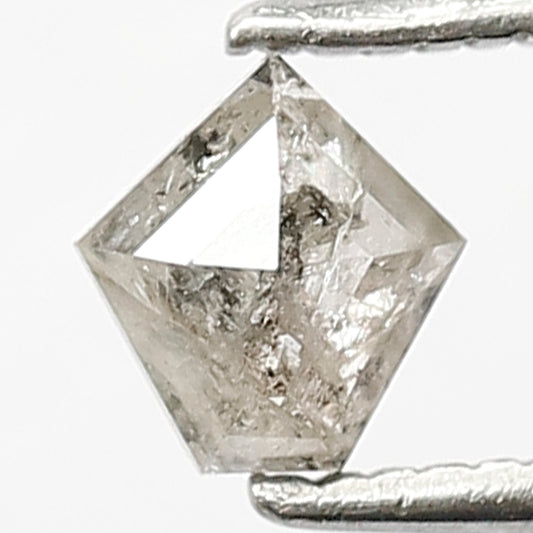 0.39 CT Natural Geometric cut Ethical Diamond, Gray Black Salt and Pepper Loose Diamond For Custom Pendant