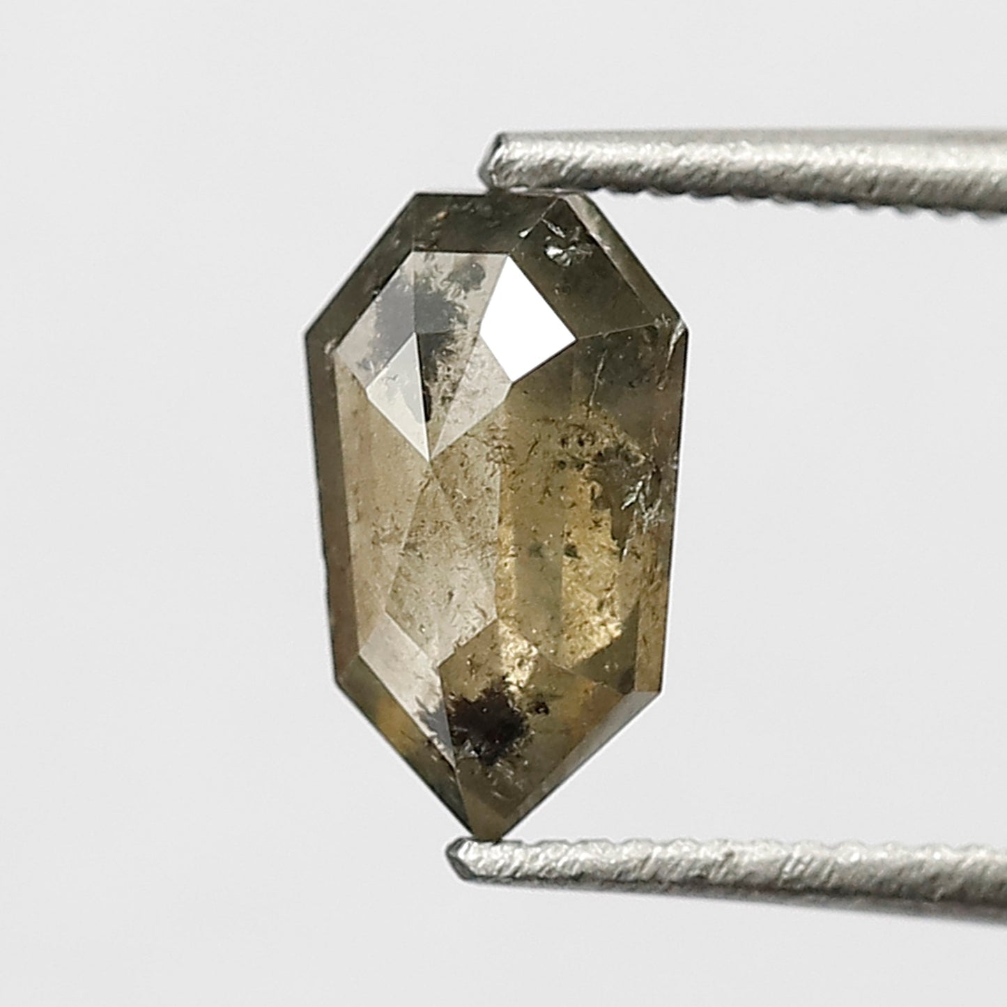 0.80 CT Elongated Shield Shape Diamond 7.60 mm Rustic Green Color Loose Natural Diamond For Ring