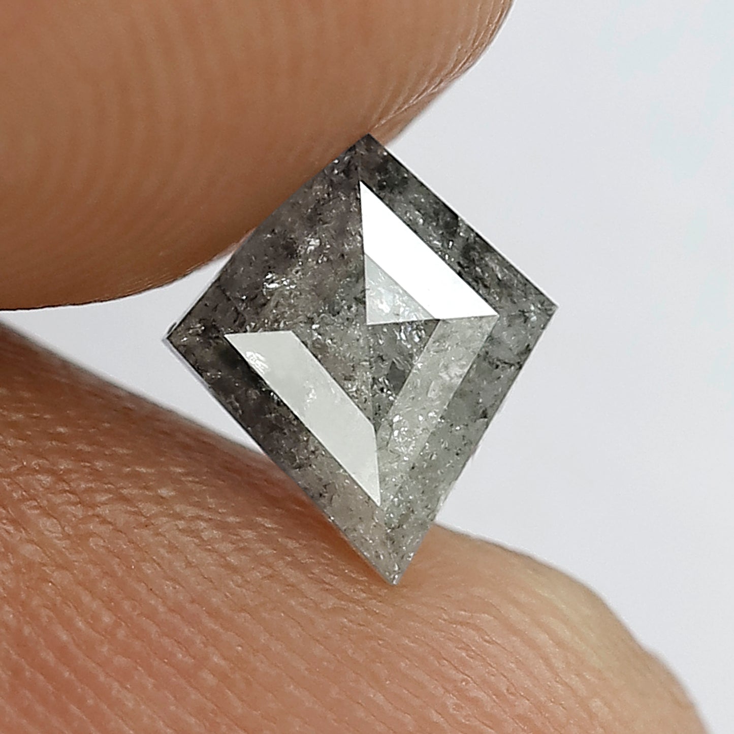 7 MM 0.66 CT fancy grey salt and pepper kite shaped loose diamond for