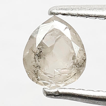 0.36 CT Translucent Pear Shape Loose Diamond, Natural Misty Gray White Salt and Pepper Diamond For Anniversary Ring