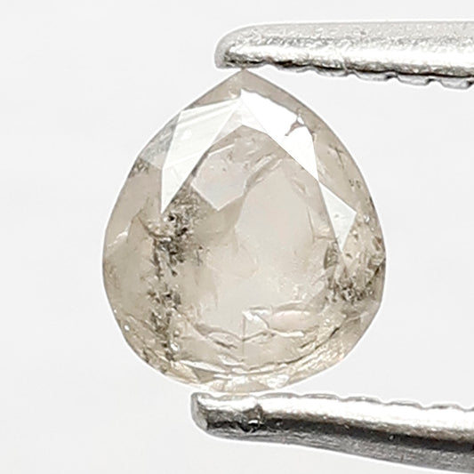 0.36 CT Translucent Pear Shape Loose Diamond, Natural Misty Gray White Salt and Pepper Diamond For Anniversary Ring