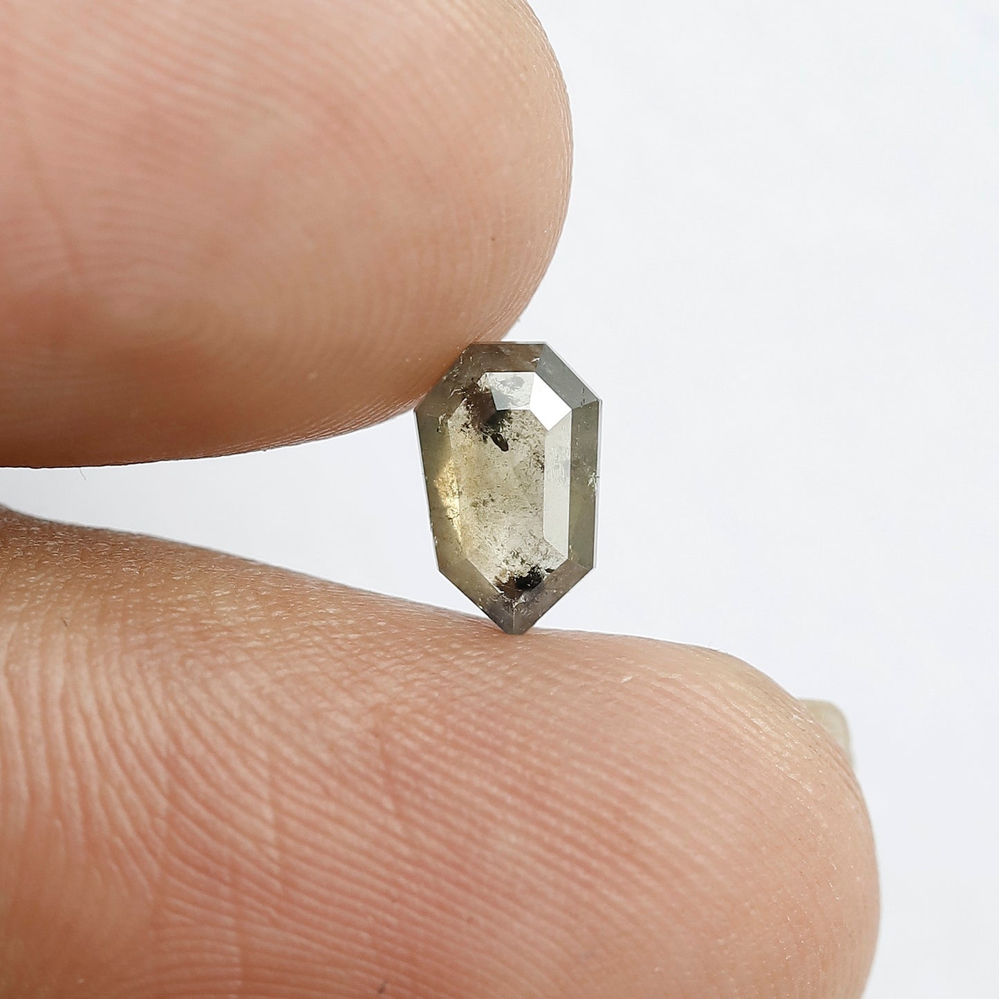 0.80 CT Elongated Shield Shape Diamond 7.60 mm Rustic Green Color Loose Natural Diamond For Ring