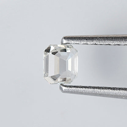 Emerald Shape 0.21 Ct Rose Cut Diamond, Natural FG-SI Diamond, 3.8 mm Loose Stone for Delicate Wedding Ring
