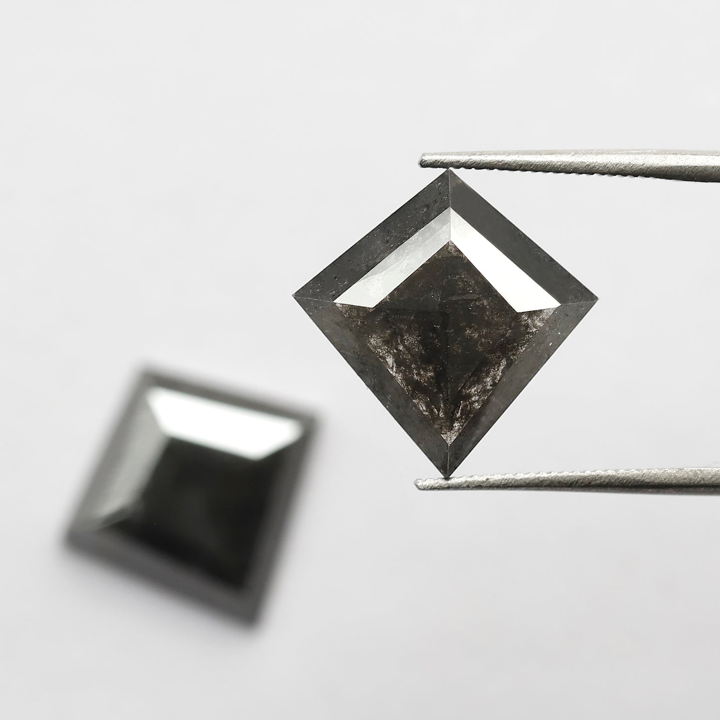 6.66 CT Pair Of Kite Shape Salt and Pepper Diamond 13.90 MM Natural Black Color Loose Natural Diamond For Jewelry