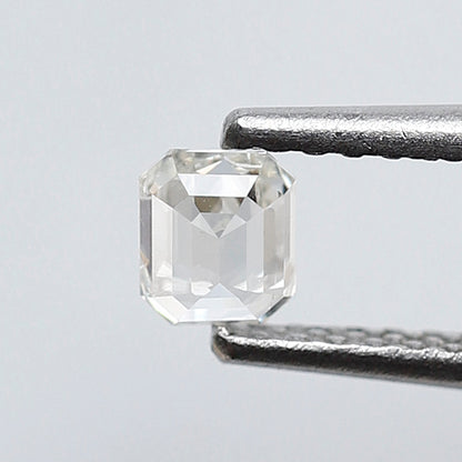 Emerald Shape 0.21 Ct Rose Cut Diamond, Natural FG-SI Diamond, 3.8 mm Loose Stone for Delicate Wedding Ring