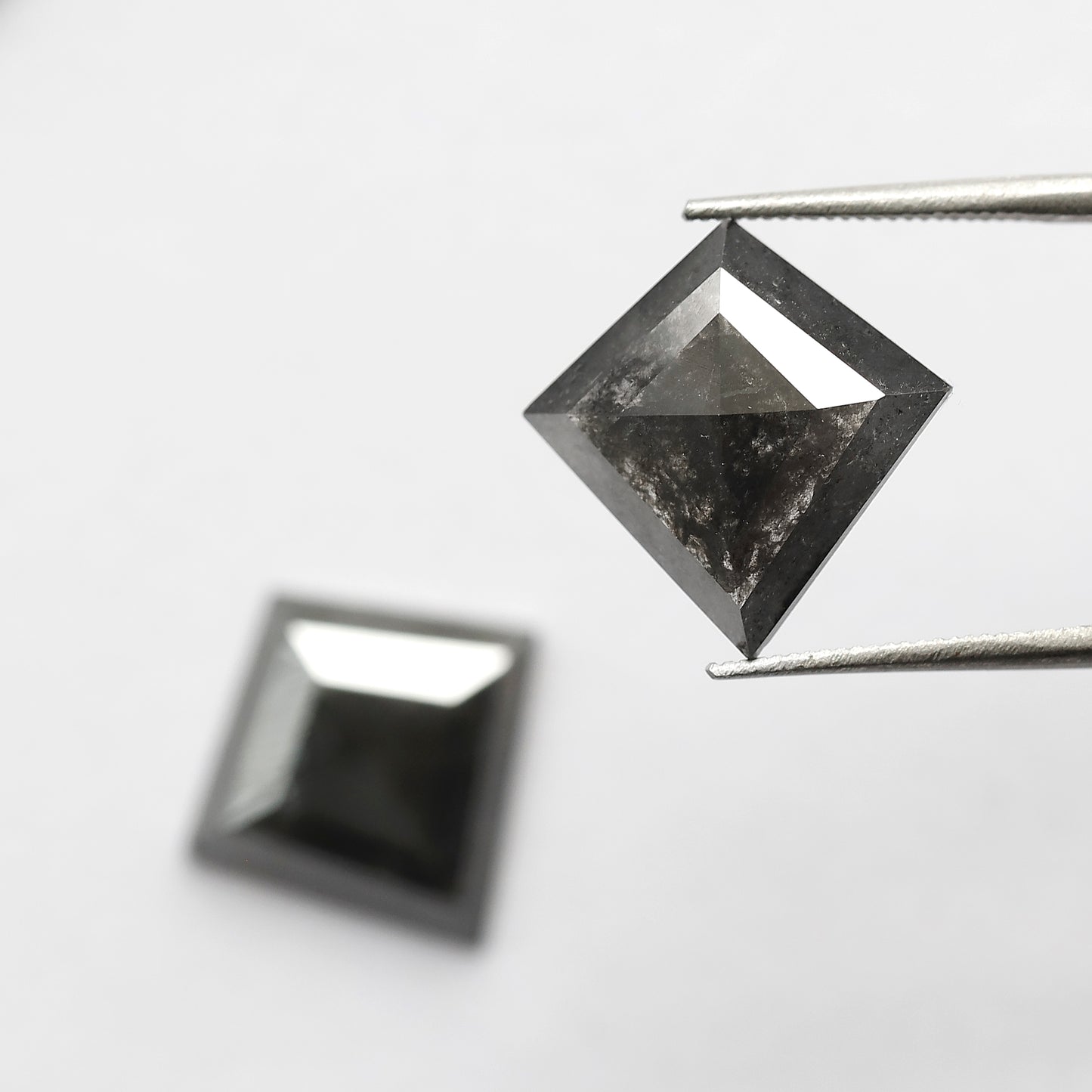 6.66 CT Pair Of Kite Shape Salt and Pepper Diamond 13.90 MM Natural Black Color Loose Natural Diamond For Jewelry