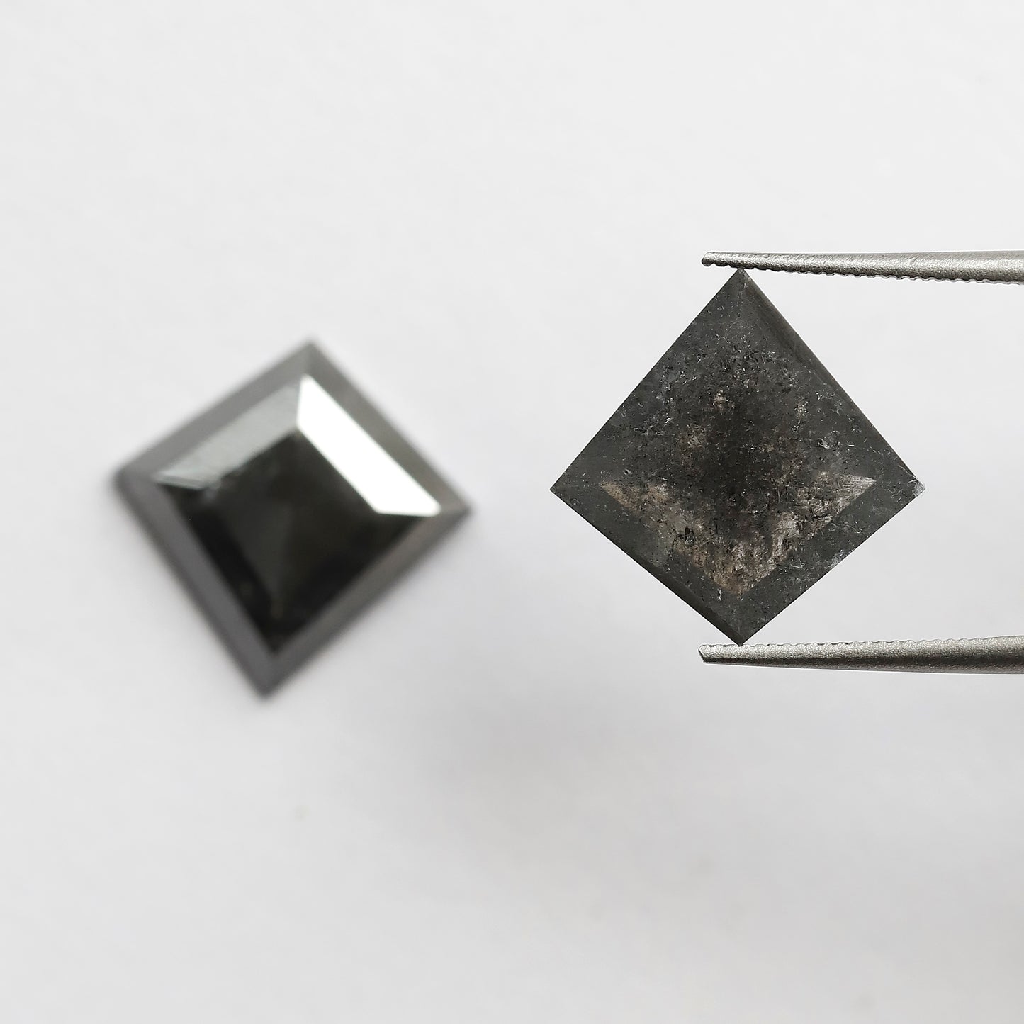 6.66 CT Pair Of Kite Shape Salt and Pepper Diamond 13.90 MM Natural Black Color Loose Natural Diamond For Jewelry