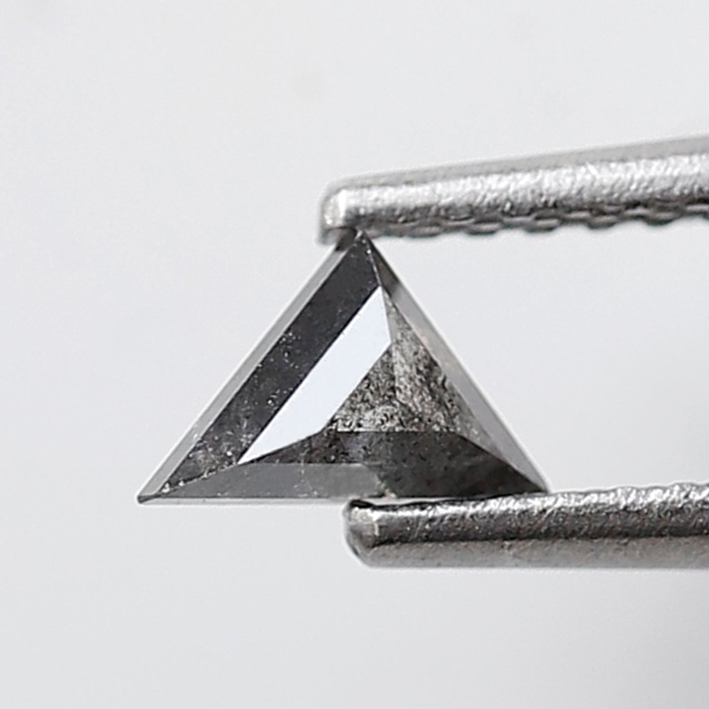 0.25 Ct 3.70 MM Triangle Shape Salt and Pepper Diamond Grey Black Color Natural Loose Diamond