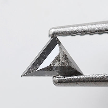 0.25 Ct 3.70 MM Triangle Shape Salt and Pepper Diamond Grey Black Color Natural Loose Diamond